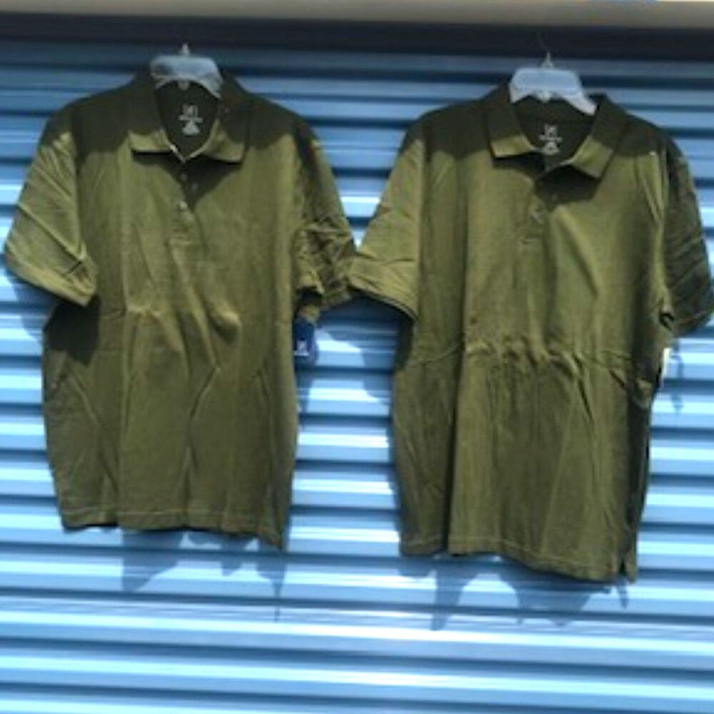 Jersey Polo Style Shirts . Size: Large {42-44} {2} Shirts Casual or Work George